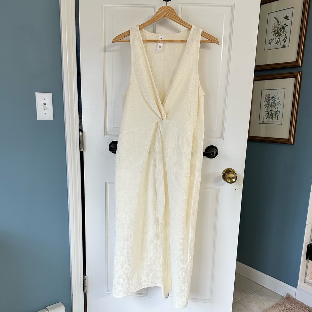 Anthropologie Cream Gauze Beach Dress